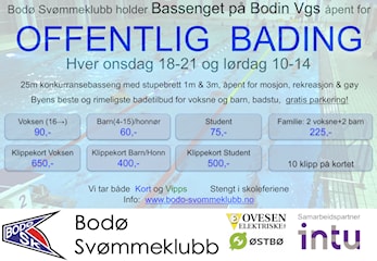 STENGT: Offentlig Bading er avsluttet for sommeren. Oppstart etter skolestart til høsten!